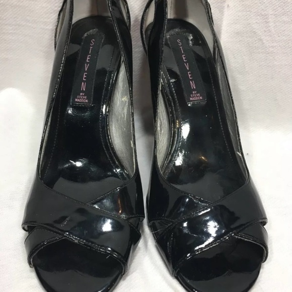 4/$35 steve madden block heel peep toe 8 heel 4” - Picture 2 of 8